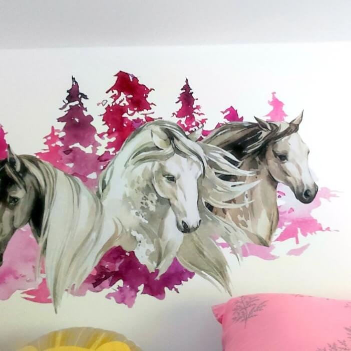 INSPIO samolepka pro dívky – Koně N.2. 141cm