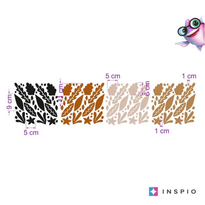 INSPIO samolepky do pokoje s rostlinným motivem v zemitých barvách na zeď do obýváku