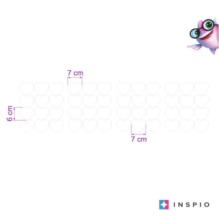INSPIO srdíčka v bílém provedení – samolepky na zeď do dětského pokoje