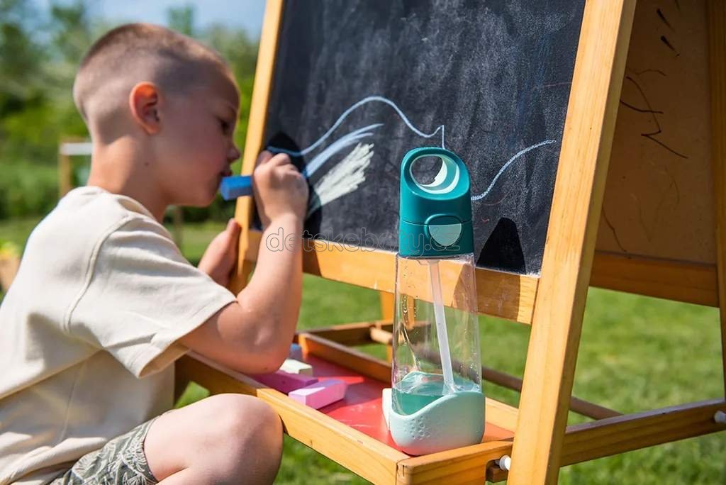 b.box 500307 Lahev na pití s brčkem 450 ml – emerald forest