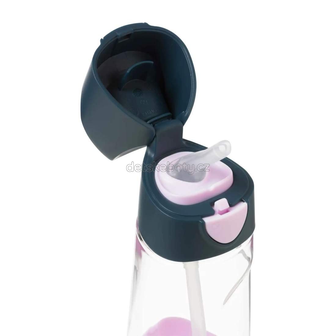 b.box 445 Lahev na pití s brčkem 450 ml – indigo/růžová