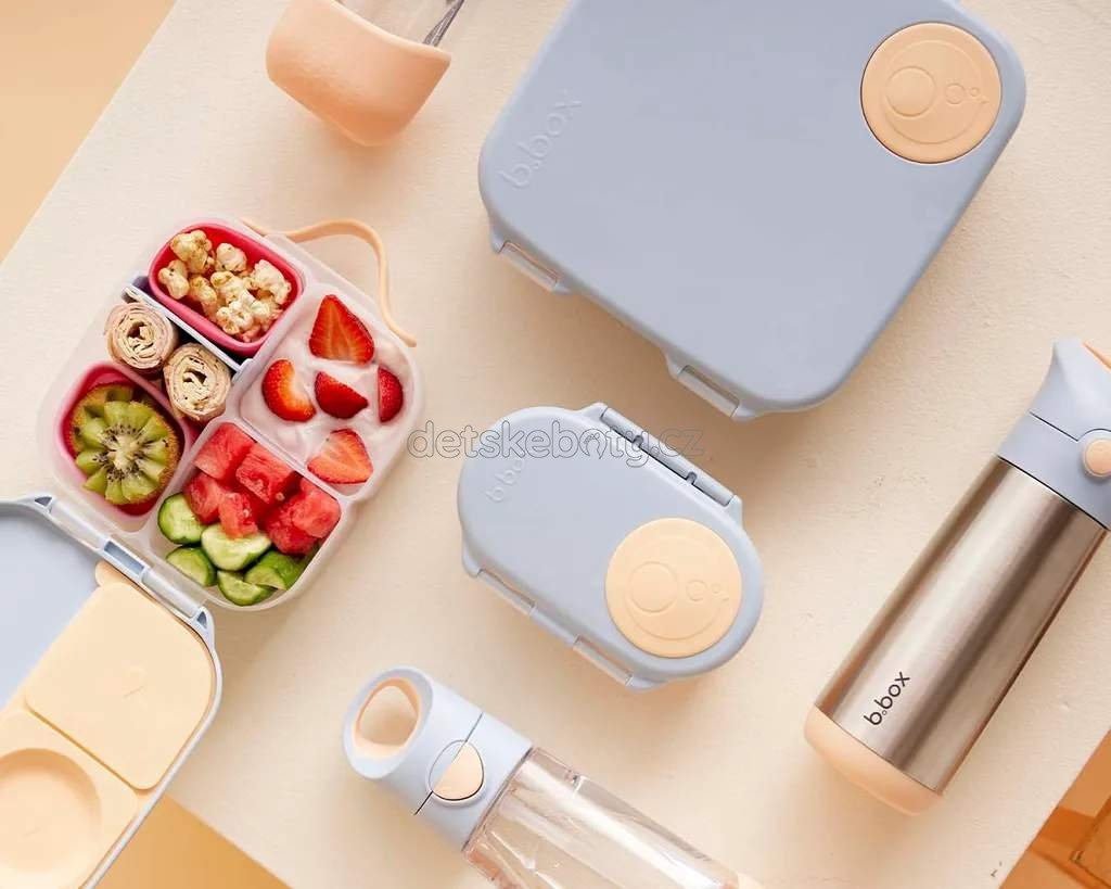 b.box 500540 Lahev na pití s brčkem 600 ml – broskvová