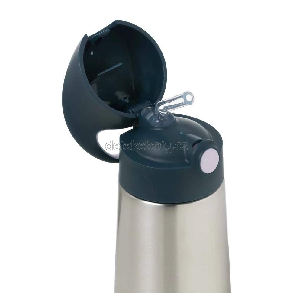b.box 449 Termoska na pití s brčkem 350 ml – indigo/růžová