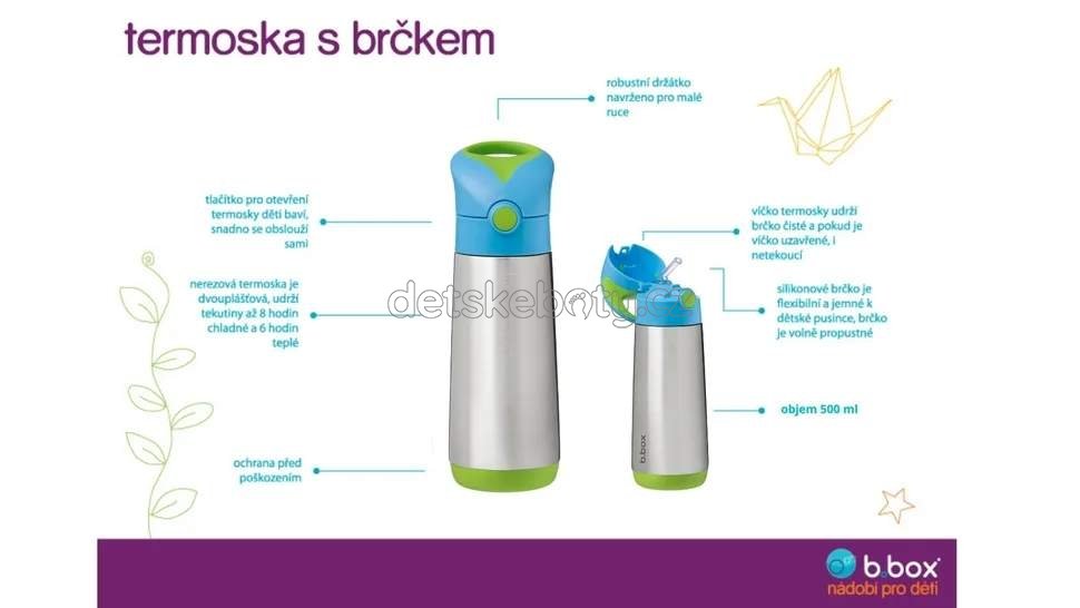 b.box 500105 Termoska na pití s brčkem 500 ml - modrá/šedá (obrázek 3)