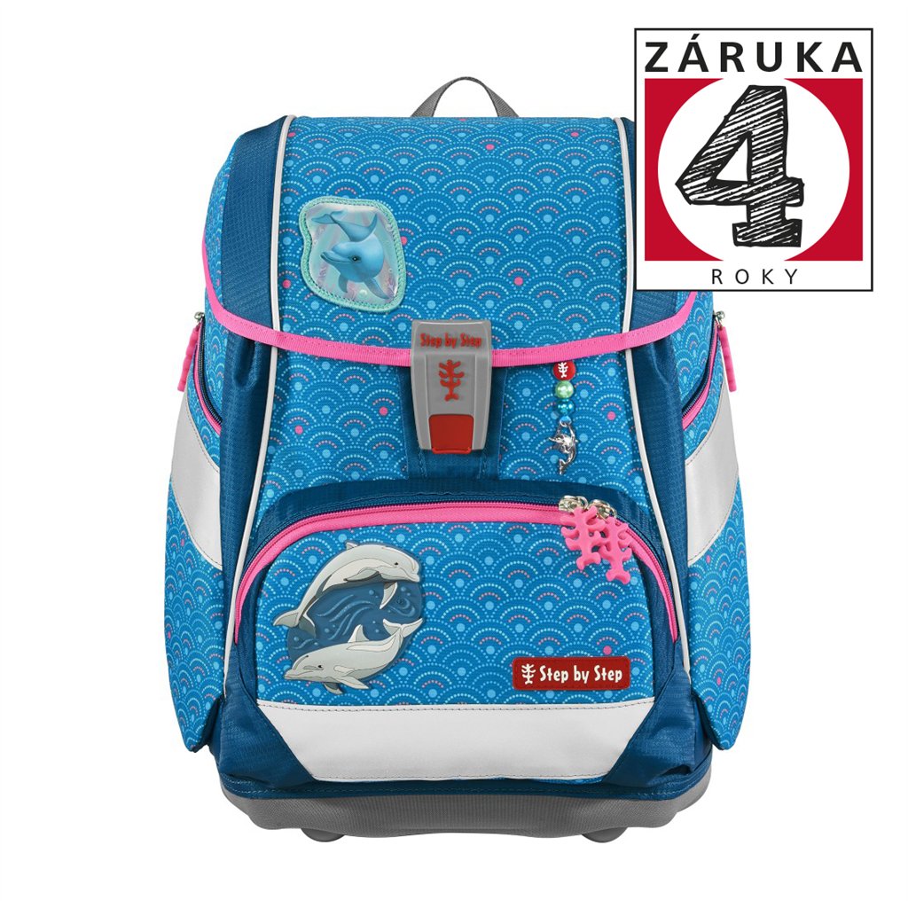 Školní aktovka/batoh 2IN1 PLUS pro prvňáčky – 6dílný set, Step by Step Dolphin Pi
