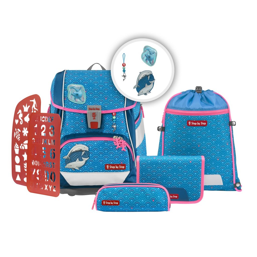 Školní aktovka/batoh 2IN1 PLUS pro prvňáčky – 6dílný set, Step by Step Dolphin Pi (obrázek 14)