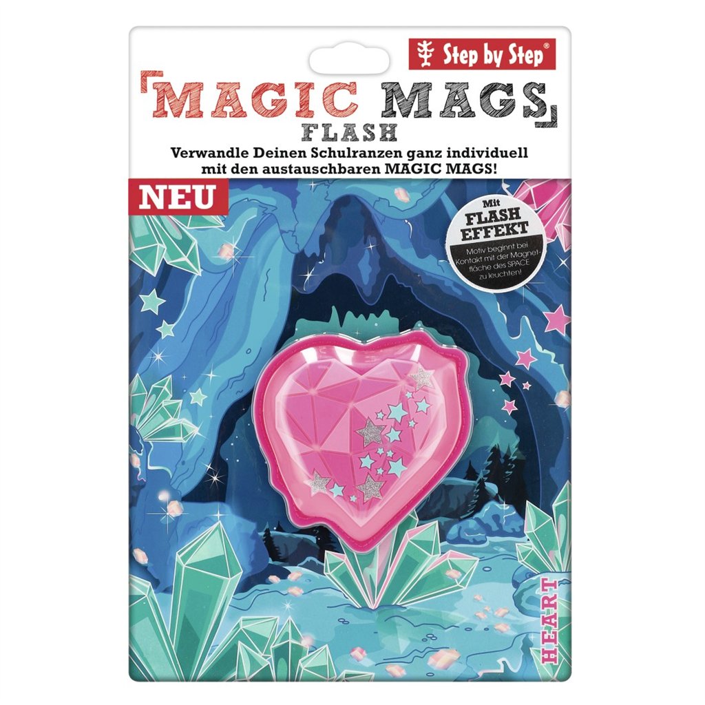 Blikající obrázek Magic Mags Flash Heart Baila k aktovkám Step by Step GRADE, SPACE, CLOUD, 2IN, KID (obrázek 7)