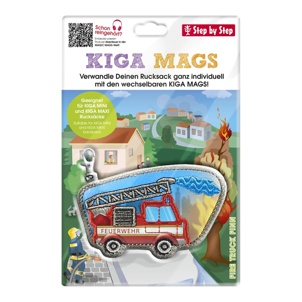 Vyměnitelný obrázek KIGA MAGS Fire Truck Finn k batůžkům KIGA (obrázek 5)