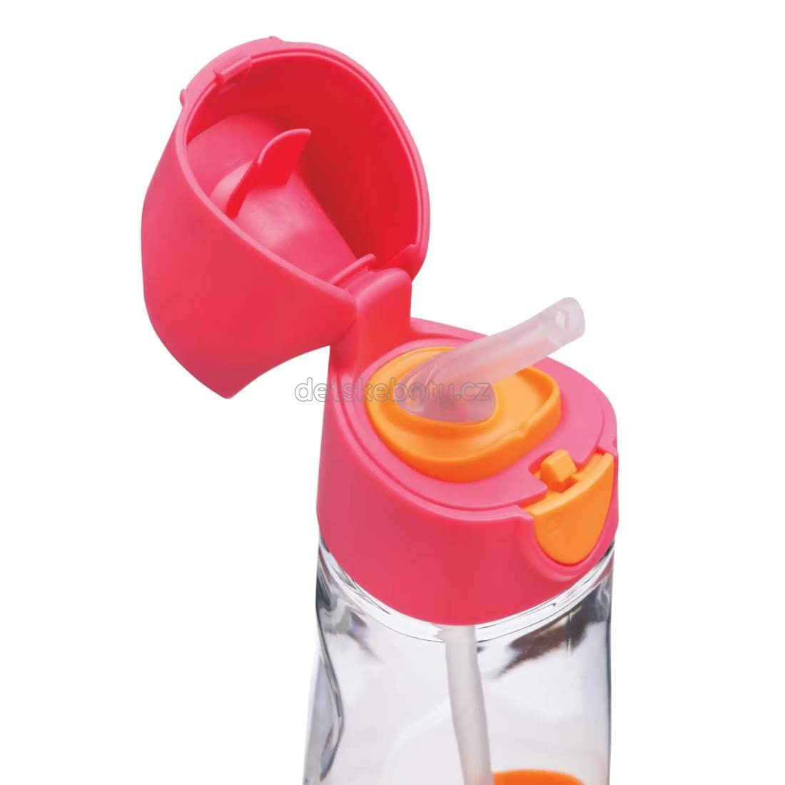 b.box 441 Lahev na pití s brčkem 450 ml - růžová/oranžová (obrázek 3)