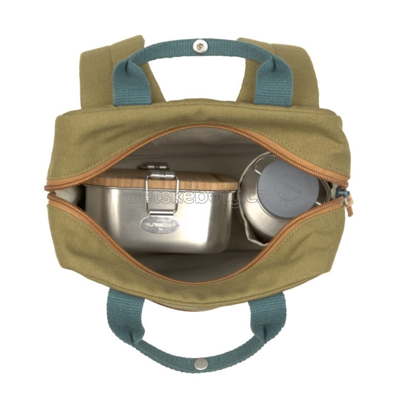 Green Label Little One &amp; Me Square Backpack Small Gots olive (obrázek 3)
