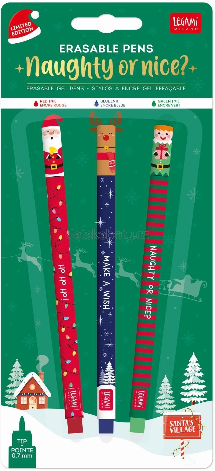 dárek Sada 3 per Legami Erasable Pens set- Naughty or nice