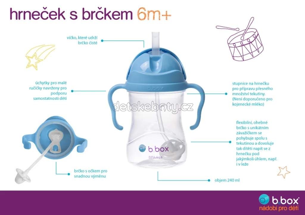 b.box 200246 Hrneček s brčkem - béžový 240 ml (obrázek 5)