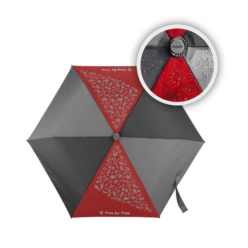 Dětský skládací deštník s magickým efektem, Magic Rain Effect, červený (obrázek 5)