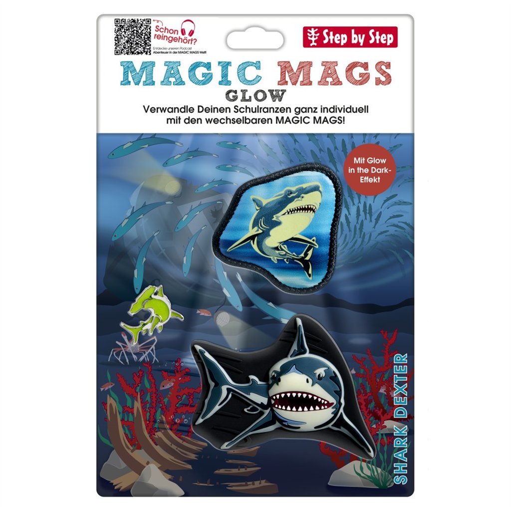 Doplňková sada obrázků MAGIC MAGS Glow Shark Dexter k aktovkám GRADE, SPACE, CLOUD, 2v1 a KID (obrázek 3)
