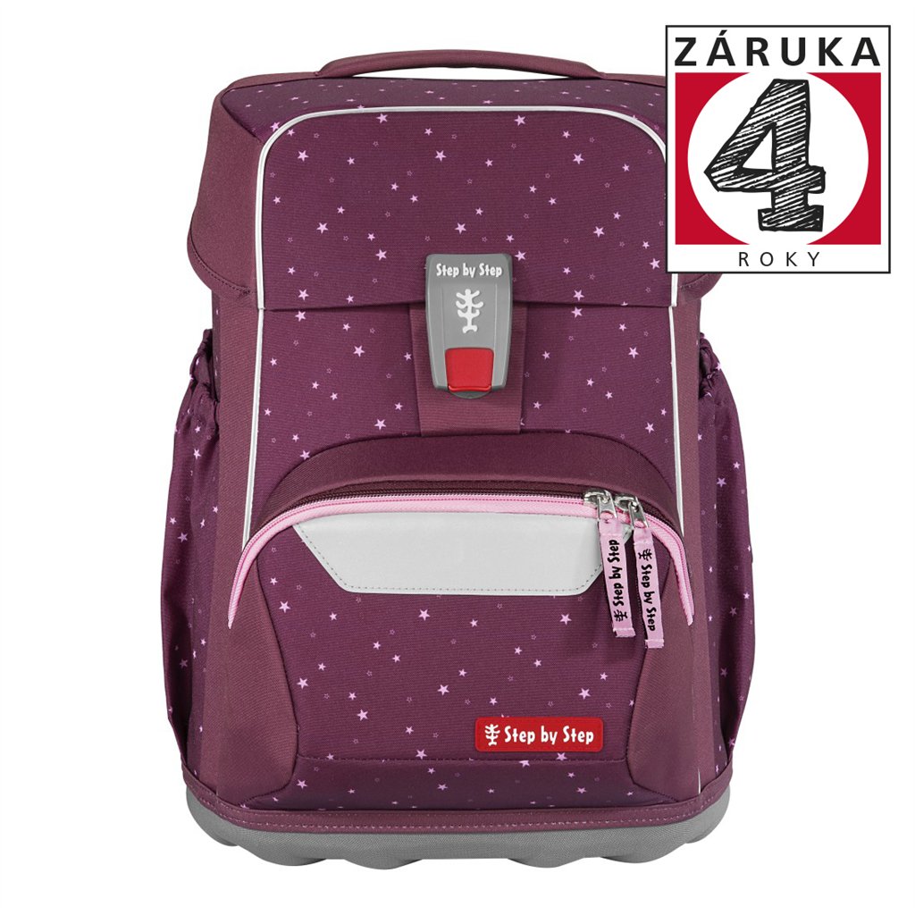 Školní aktovka pro prvňáčky – 4 dílný set, Step by Step BASIS Berry Stars, AGR