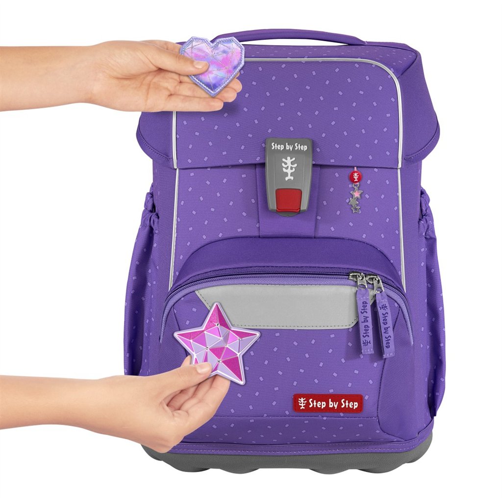 Školní aktovka pro prvňáčky – 4 dílný set, Step by Step BASIS Purple Konfetti, AGR (obrázek 7)