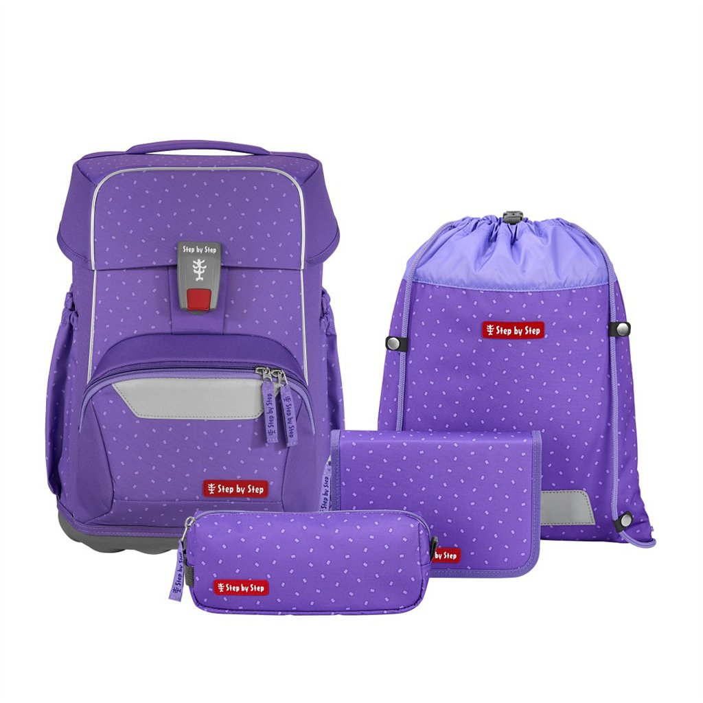 Školní aktovka pro prvňáčky – 4 dílný set, Step by Step BASIS Purple Konfetti, AGR (obrázek 10)