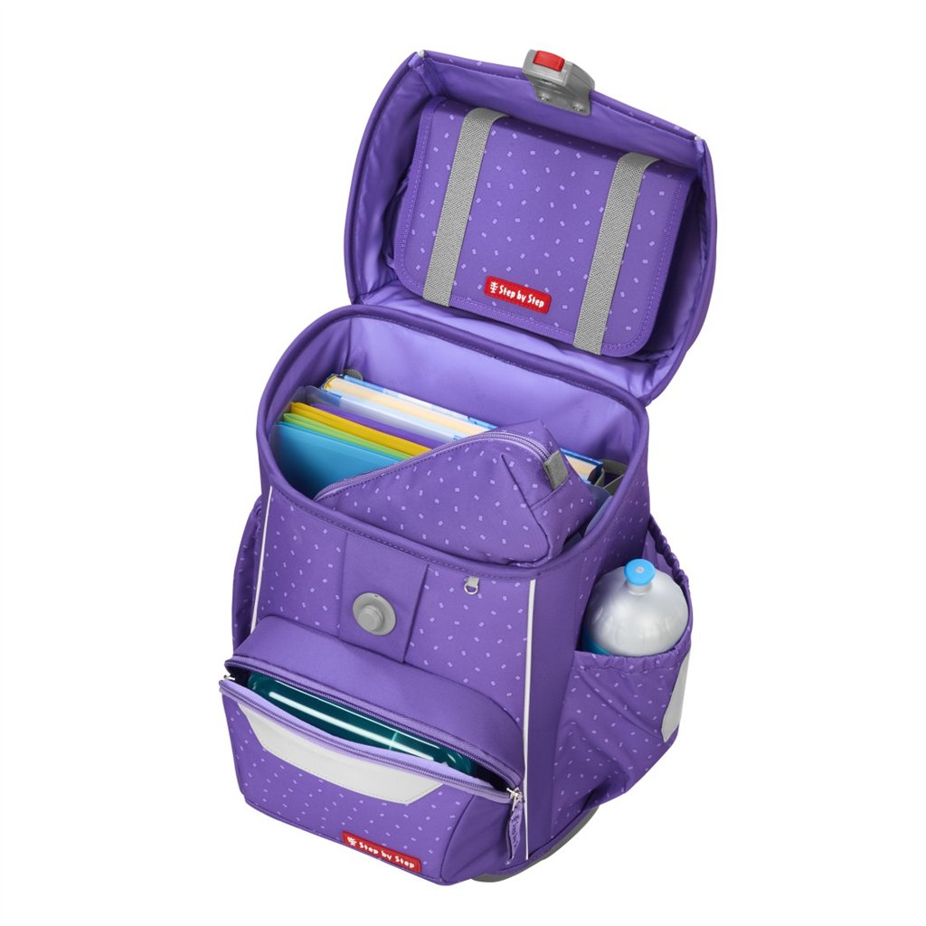 Školní aktovka pro prvňáčky – 4 dílný set, Step by Step BASIS Purple Konfetti, AGR (obrázek 13)