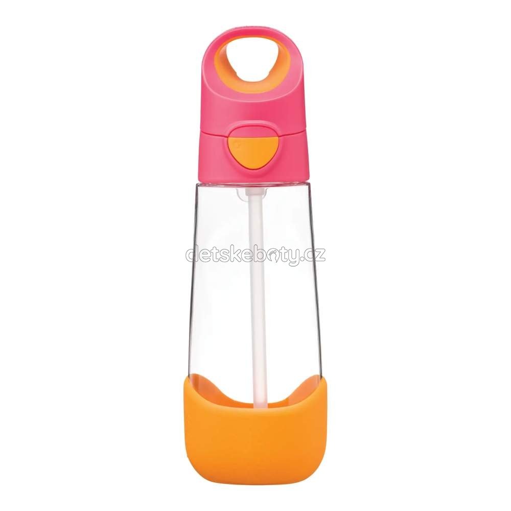 b.box 221 Lahev na pití s brčkem 600 ml - růžová/oranžová