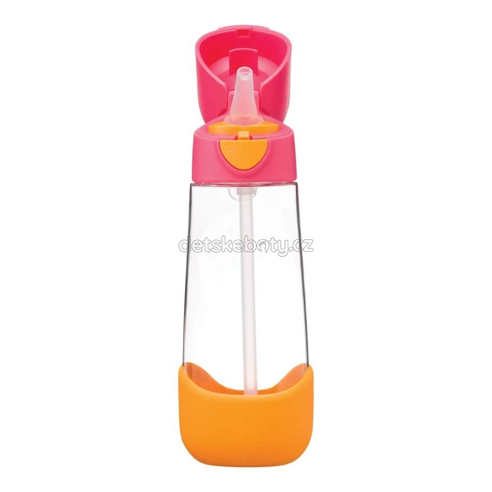 b.box 221 Lahev na pití s brčkem 600 ml - růžová/oranžová (obrázek 3)