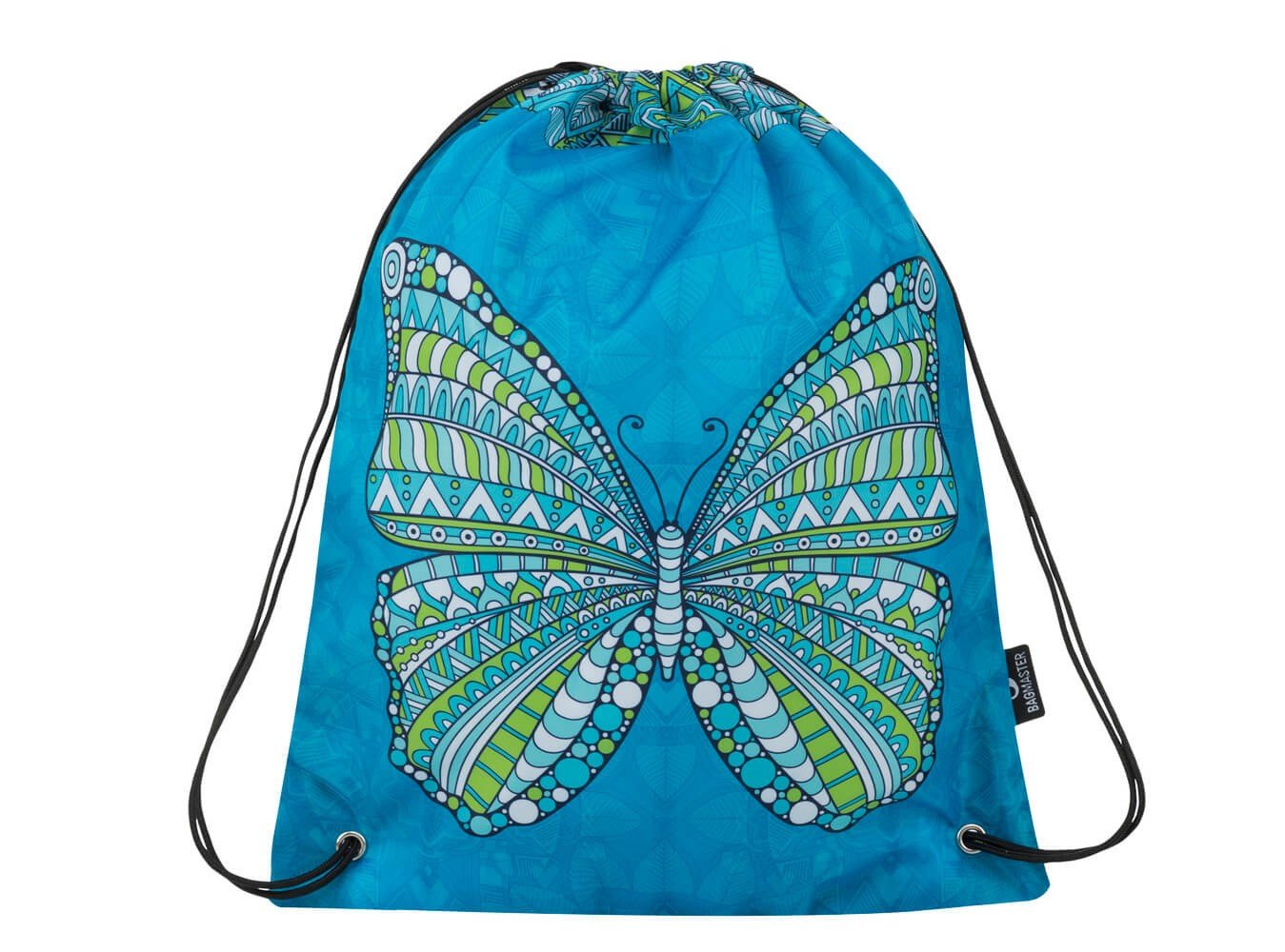 Levně Bagmaster SÁČEK MERCURY 9 B školní na přezůvky / tělocvik - modrý motýl