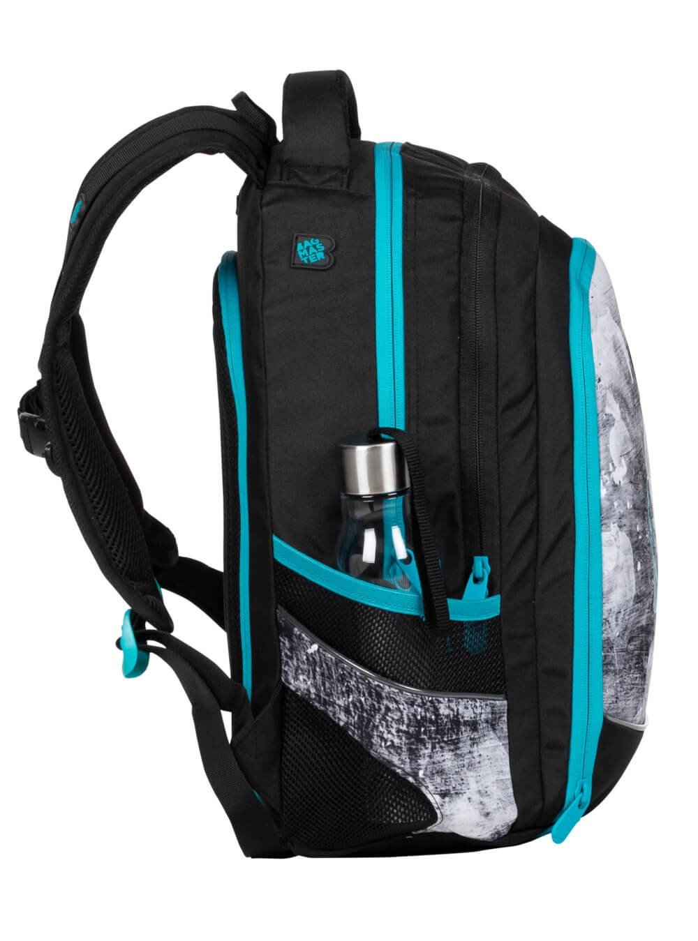 Bagmaster DIGITAL 20 B studentský batoh - modrý s květinami (obrázek 4)