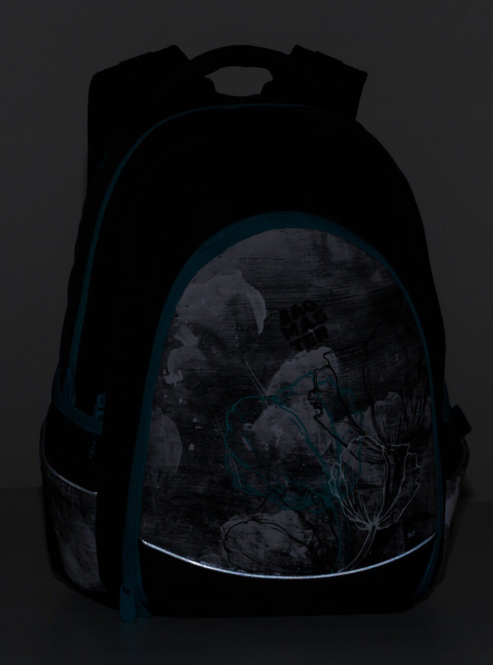 Bagmaster DIGITAL 20 B studentský batoh - modrý s květinami (obrázek 9)