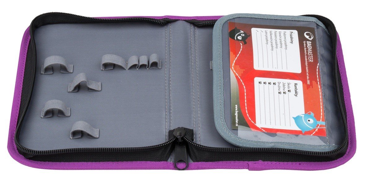 Bagmaster MERCURY 8 A školní jednochlopňový penál - fialové květiny (obrázek 3)