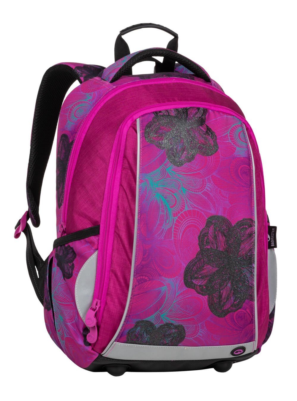 Bagmaster MARK 20 A školní dvoukomorový batoh - květiny
