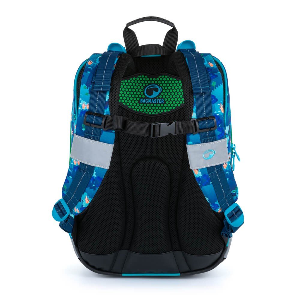 Bagmaster ALFA 21 B školní tříkomorový batoh - kostičky (obrázek 3)