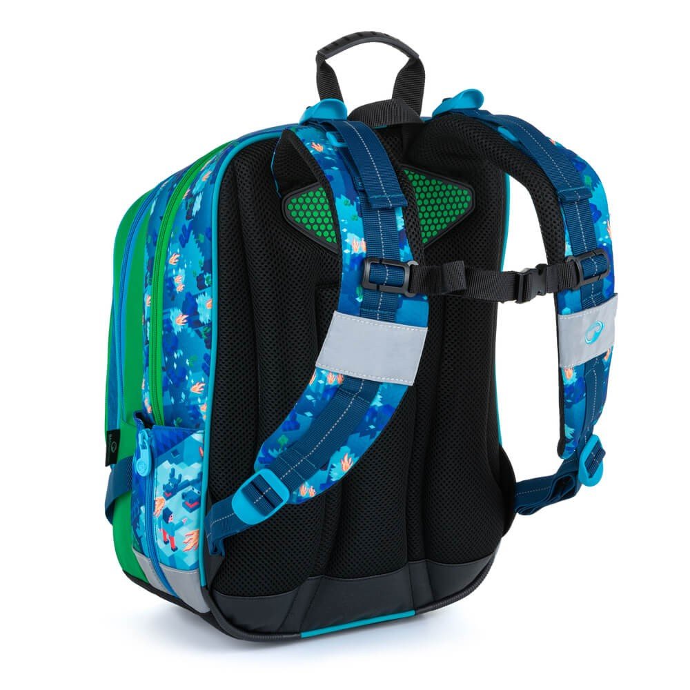 Bagmaster ALFA 21 B školní tříkomorový batoh - kostičky (obrázek 4)