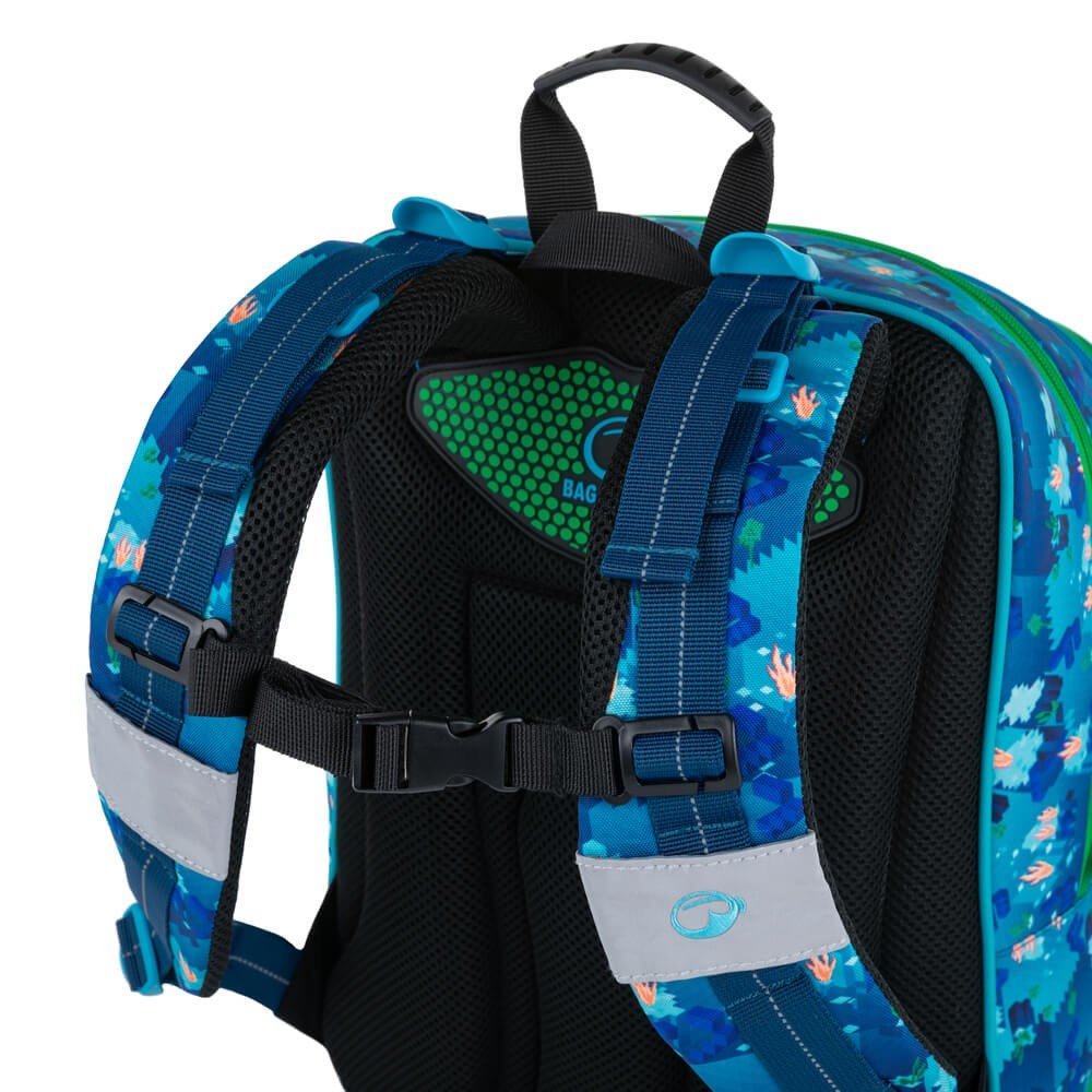 Bagmaster ALFA 21 B školní tříkomorový batoh - kostičky (obrázek 9)