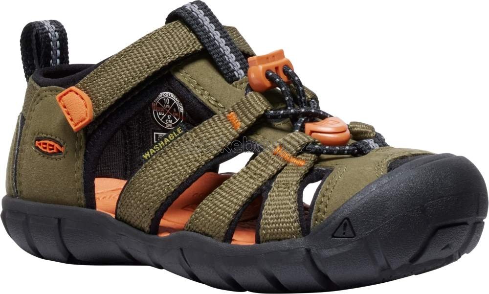 Dětské sandály Keen Seacamp II CNX children dark olive/gold flame Velikost: 31