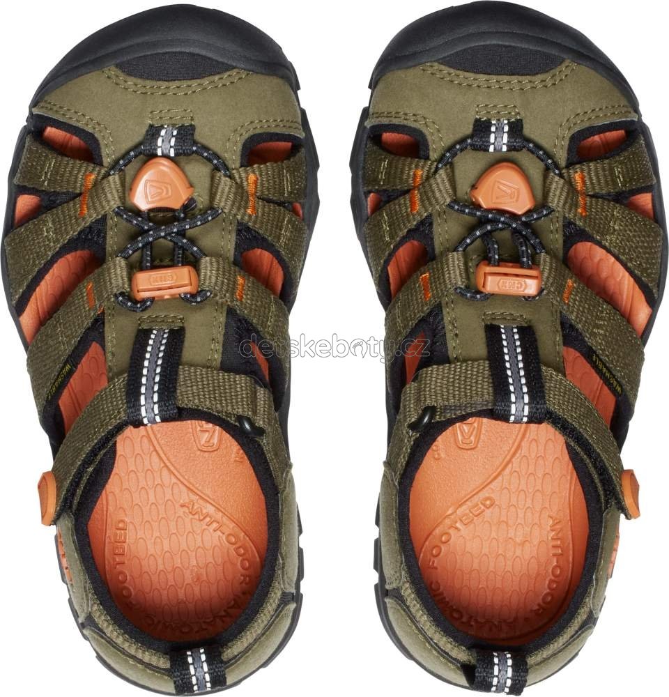 Dětské sandály Keen Seacamp II CNX children dark olive/gold flame Velikost: 31 (obrázek 3)