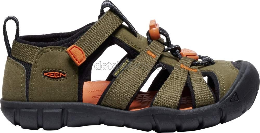 Dětské sandály Keen Seacamp II CNX children dark olive/gold flame Velikost: 31 (obrázek 4)