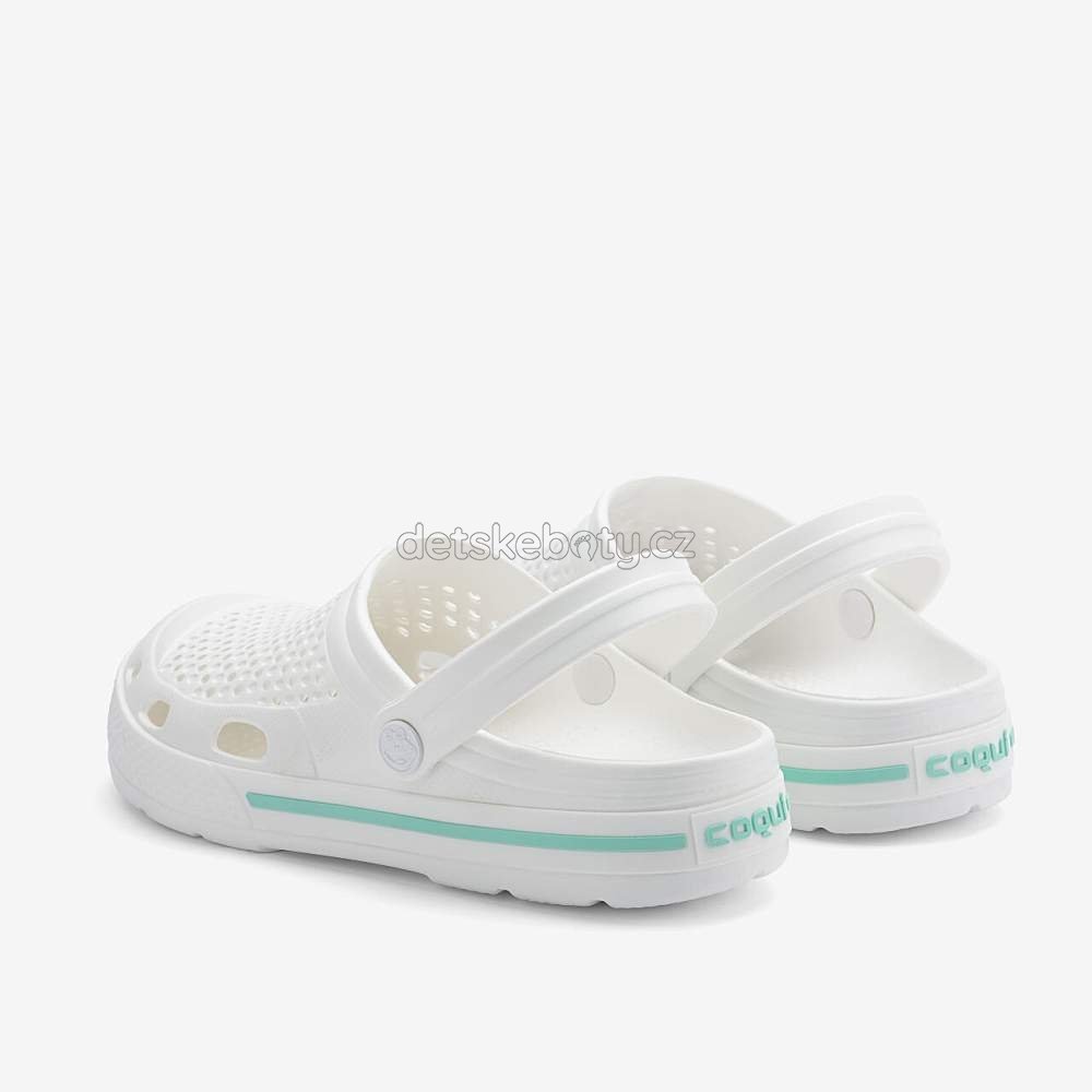 Dětské plážovky Coqui 6413 white/white Lt. Mint Velikost: 36 (obrázek 3)