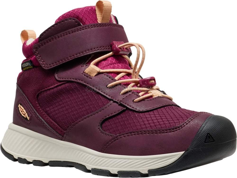 Dětské celoroční boty Keen SKUA MID WP YOUTH fig/peach fuzz Velikost: 35