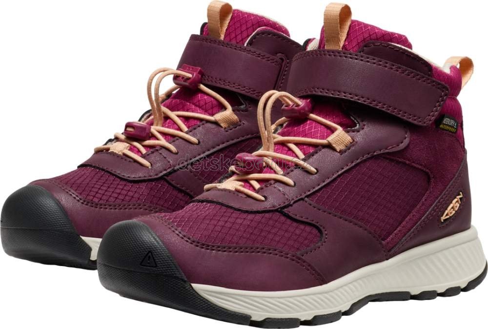 Dětské celoroční boty Keen SKUA MID WP YOUTH fig/peach fuzz Velikost: 36 (obrázek 5)