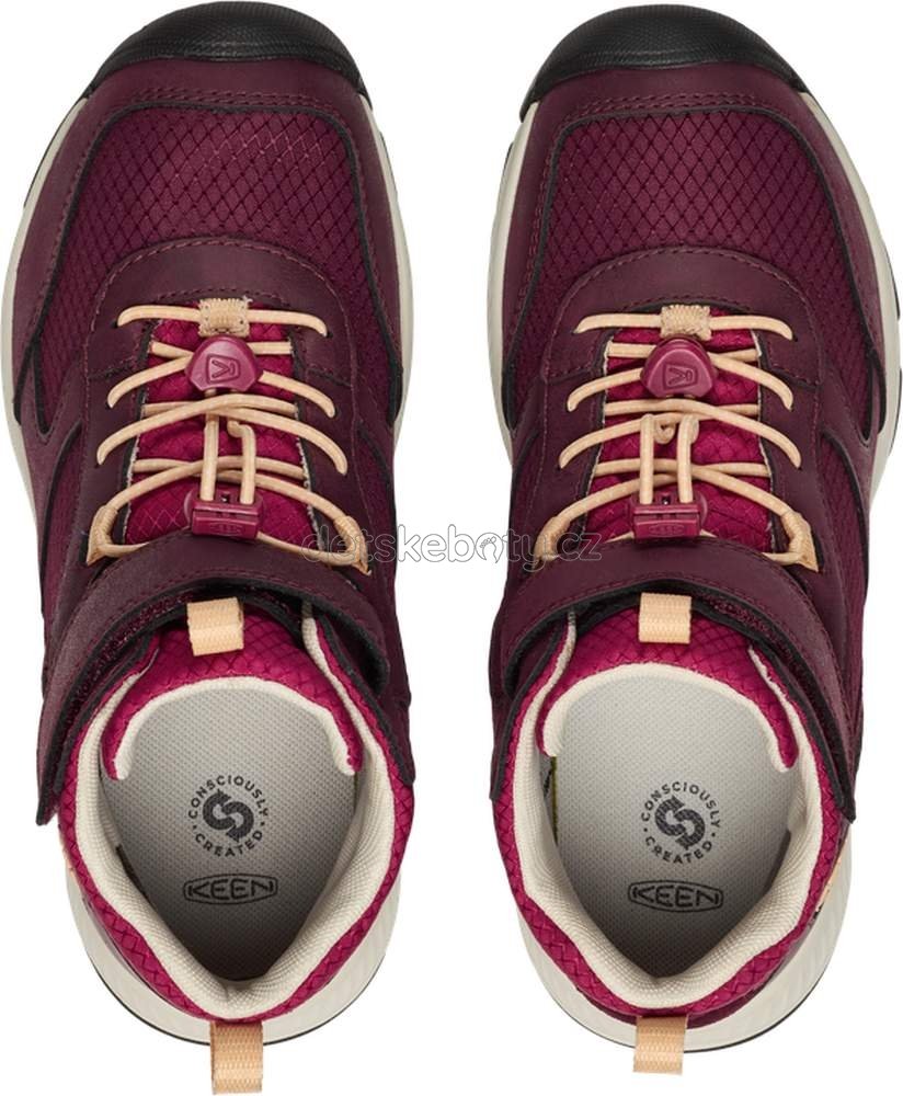 Dětské celoroční boty Keen SKUA MID WP YOUTH fig/peach fuzz Velikost: 36 (obrázek 6)