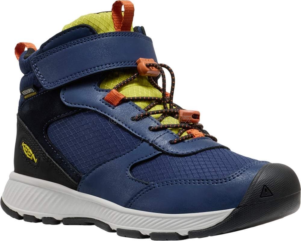 Dětské celoroční boty Keen SKUA MID WP YOUTH naval academy/rogue green Velikost: 36