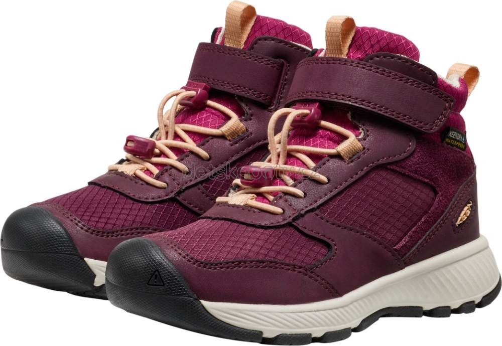 Dětské celoroční boty Keen SKUA MID WP CHILDREN fig/peach fuzz Velikost: 24 (obrázek 4)