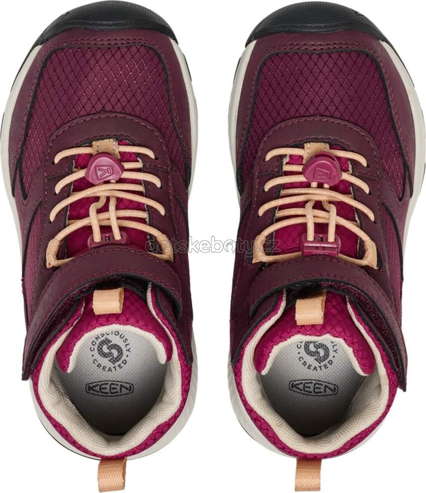 Dětské celoroční boty Keen SKUA MID WP CHILDREN fig/peach fuzz Velikost: 24 (obrázek 5)