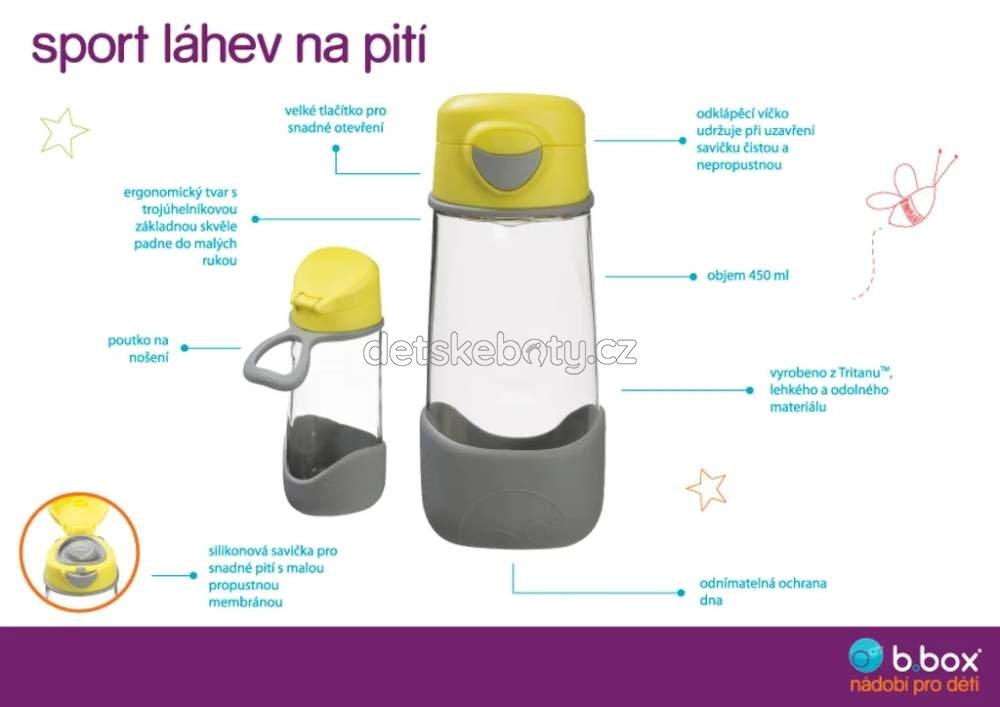 b.box 711 Sport lahev na pití 600 ml - růžová/oranžová (obrázek 5)