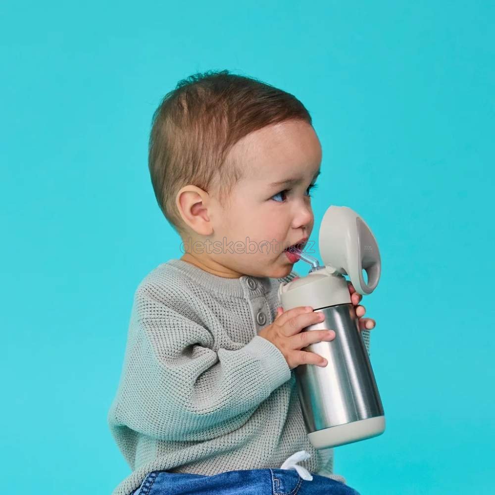 b.box 1339 Termoska na pití s brčkem 350 ml – béžová