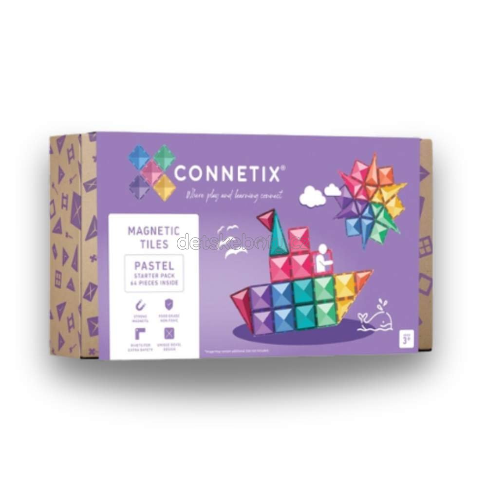 Connetix Tiles - Magnetická stavebnice PASTEL 64 ks