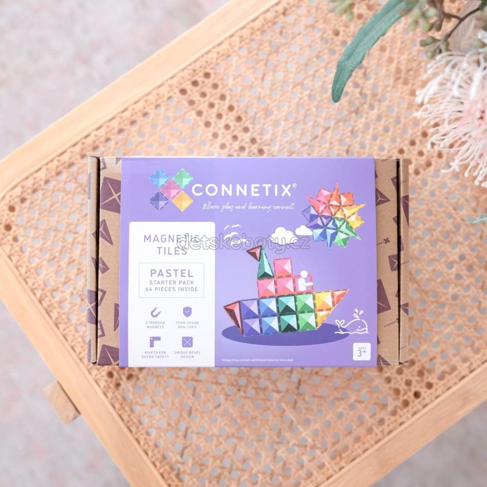 Connetix Tiles – Magnetická stavebnice PASTEL 64 ks