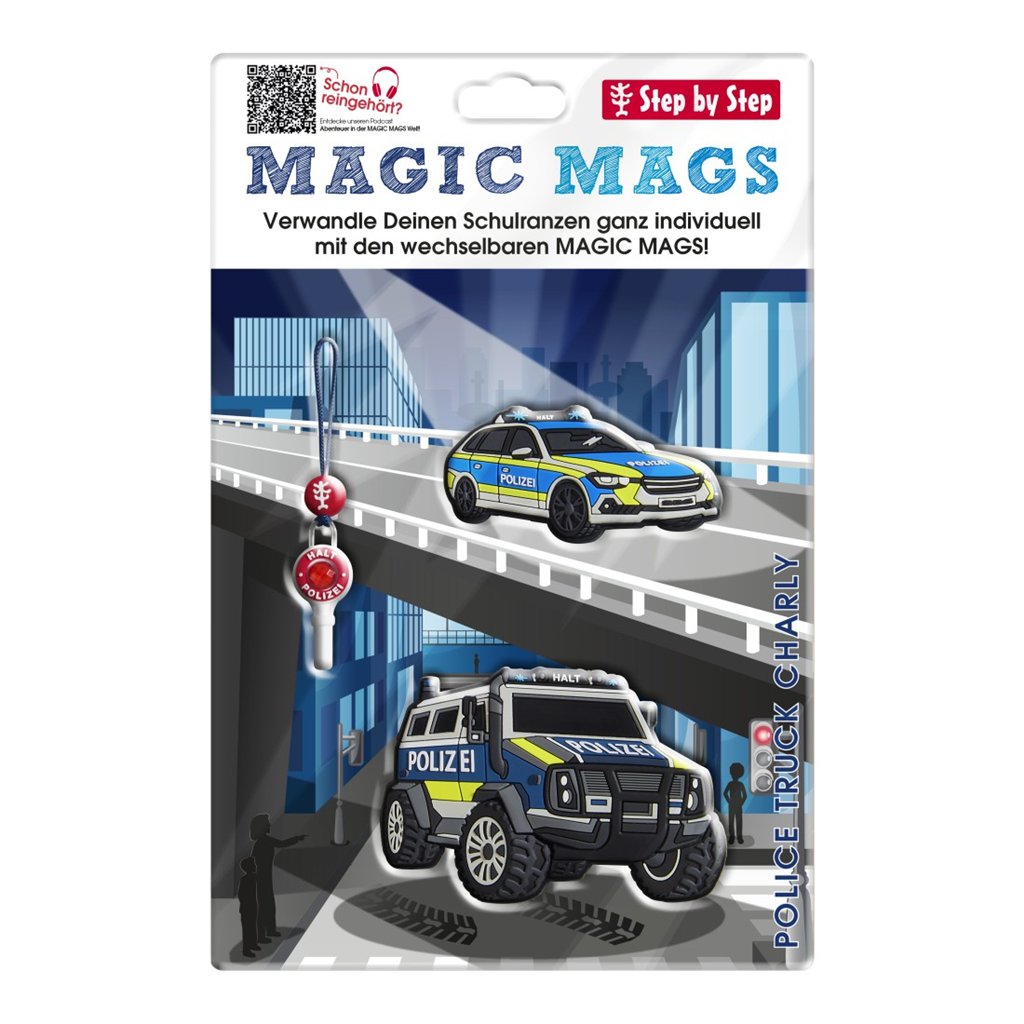 Doplňková sada obrázků MAGIC MAGS, Police Truck Charly, pro aktovky a batohy Step by Step (obrázek 5)