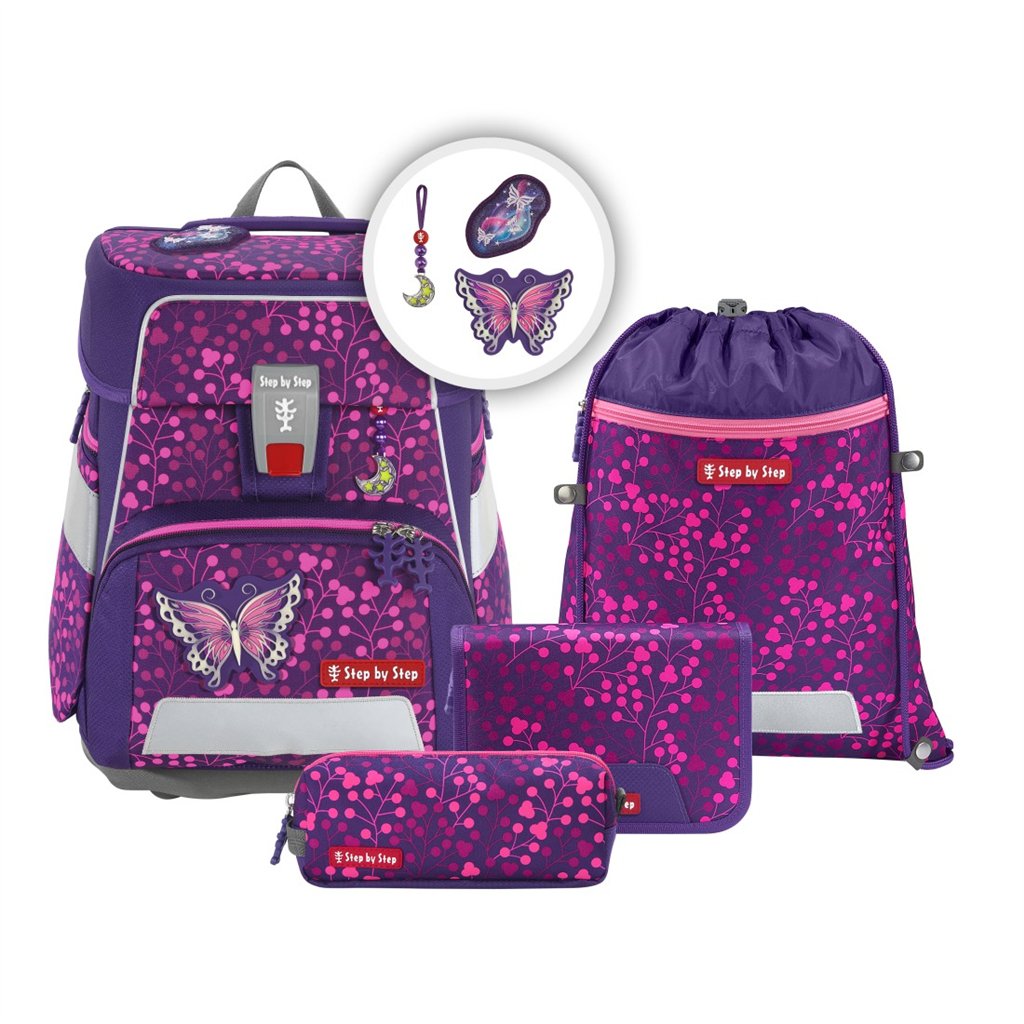 Školní aktovka Step by Step SPACE SHINE, Butterfly Night Ina - 5 dílný set, AGR certifikát (obrázek 3)