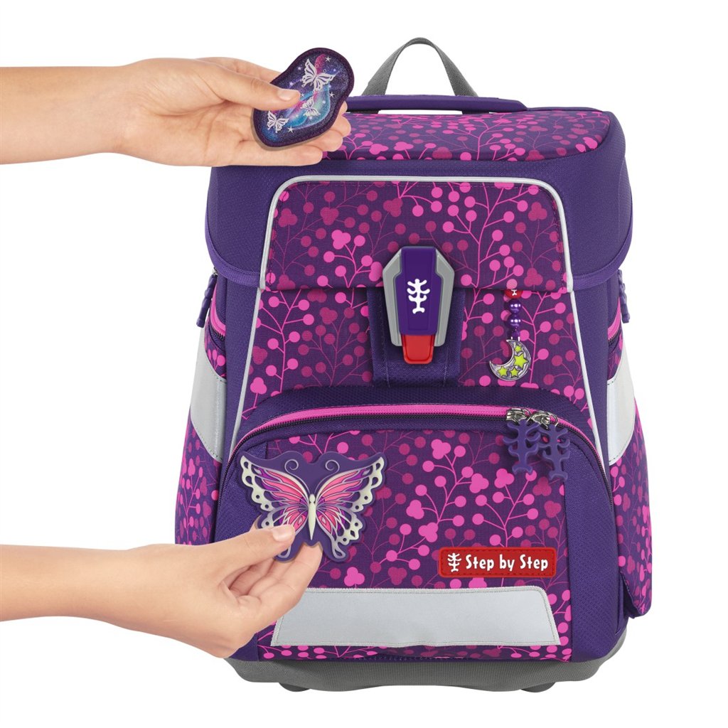 Školní aktovka Step by Step SPACE SHINE, Butterfly Night Ina - 5 dílný set, AGR certifikát (obrázek 9)