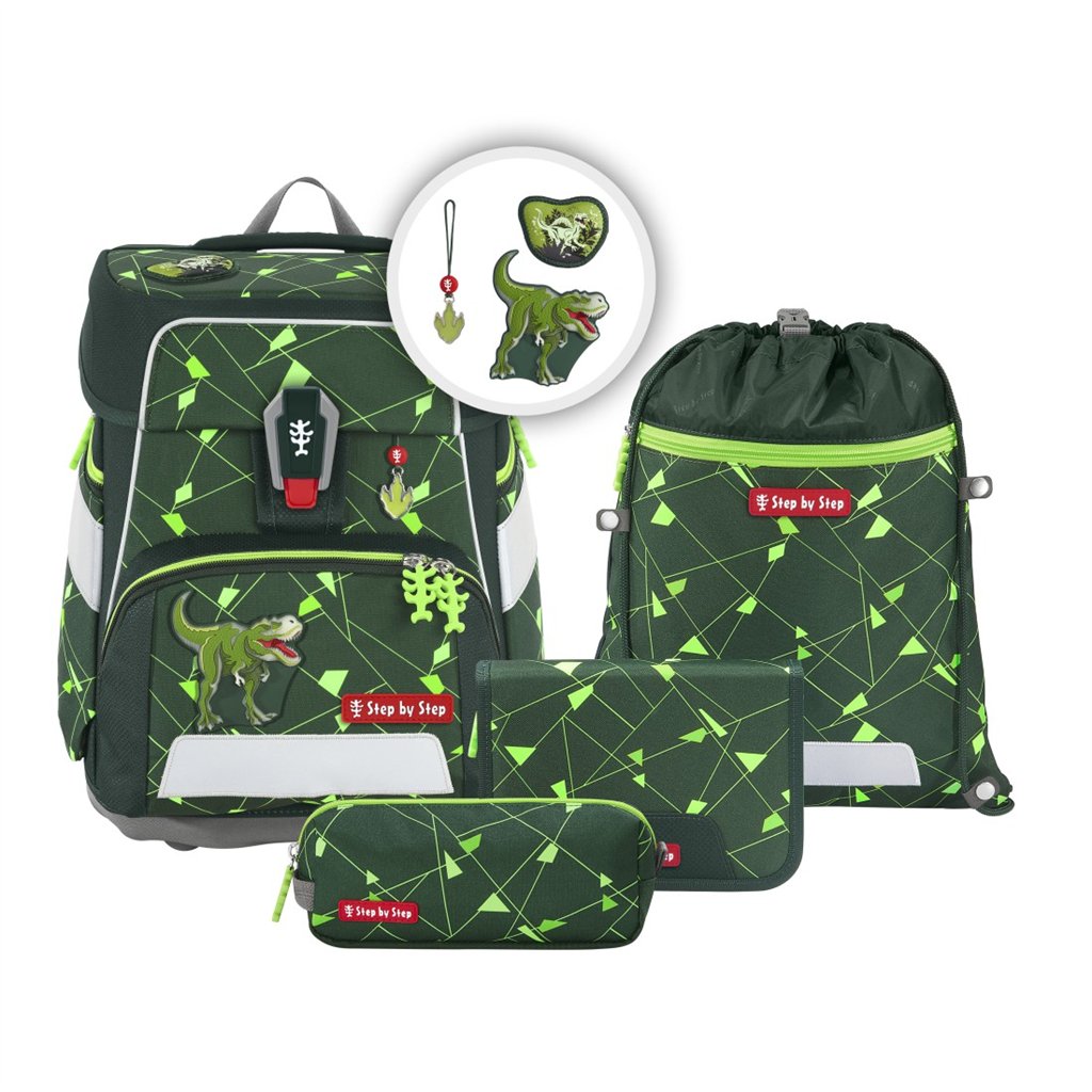 Školní aktovka Step by Step SPACE SHINE, Dino Night Tyro - 5 dílný set, AGR certifikát (obrázek 14)